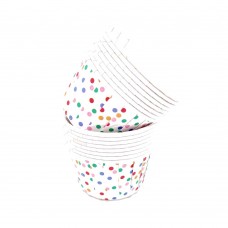 Паперові форми білі в кольоровий горох 100 шт